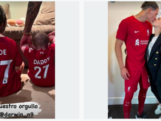 Darwin Nunez's kids sport new Liverpool signing's shirt in heartwarming snap - Bóng Đá